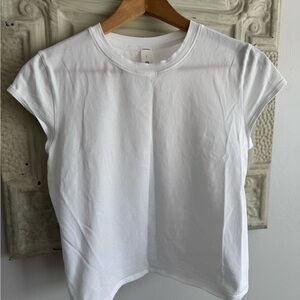 Lululemon Organic Cotton Baby Tee White Short Sleeve L